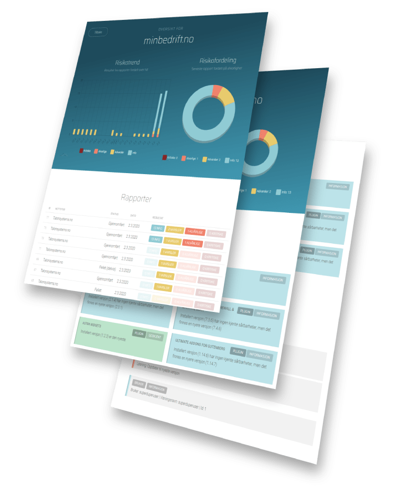 Eksempelrapporter fra tjenesten